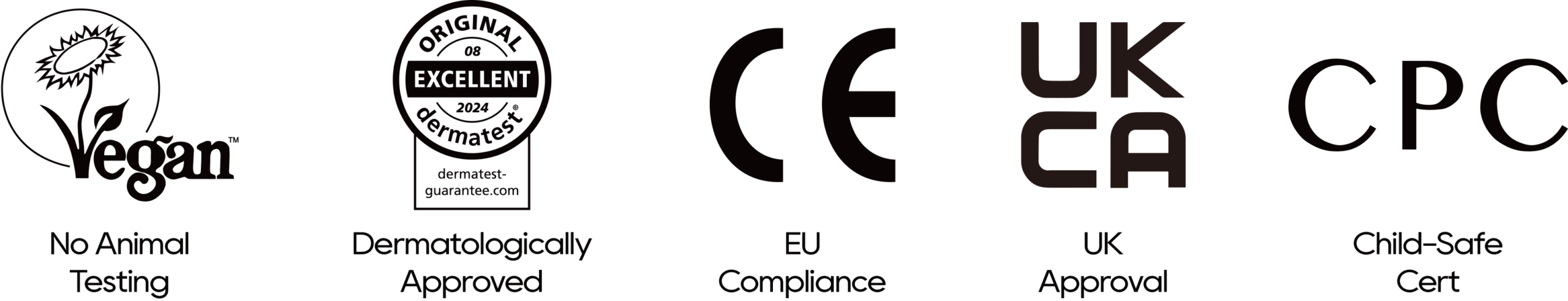 Vegan / Dermatest / CE / UKCA / CPC